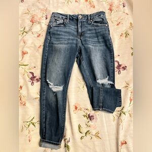 Maurices Dark Sandblast Edgely Ripped Skinny Jeans